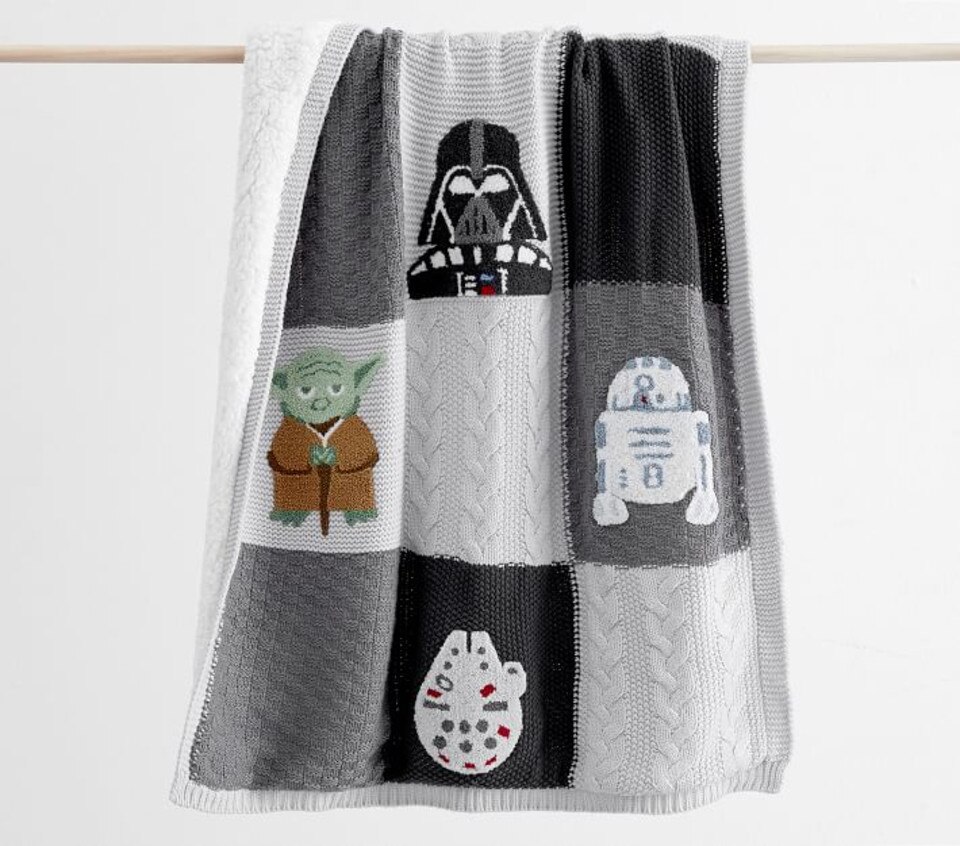 Star Wars® Heirloom Patchwork Knit Baby Blanket Pottery Barn Kids UK